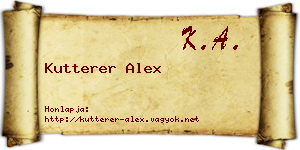 Kutterer Alex névjegykártya